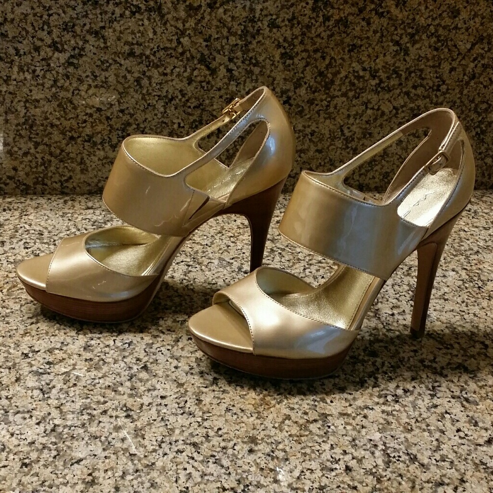 Via Spiga Gold Metallic Heels